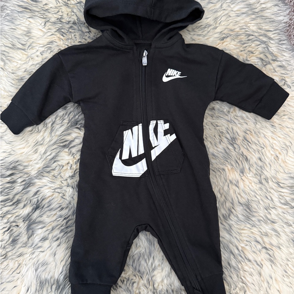 Nike Black Baby One-Piece Hoodie Romper